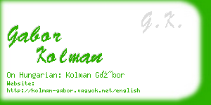 gabor kolman business card